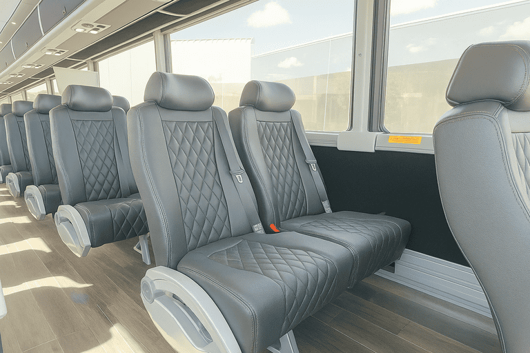 interior of Chino Hills Coach Bus Service charter bus