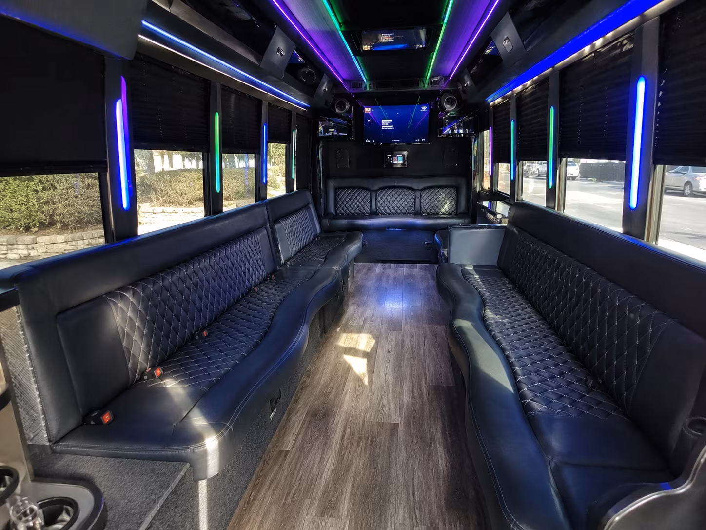 chino hills 15 passenger party bus interior