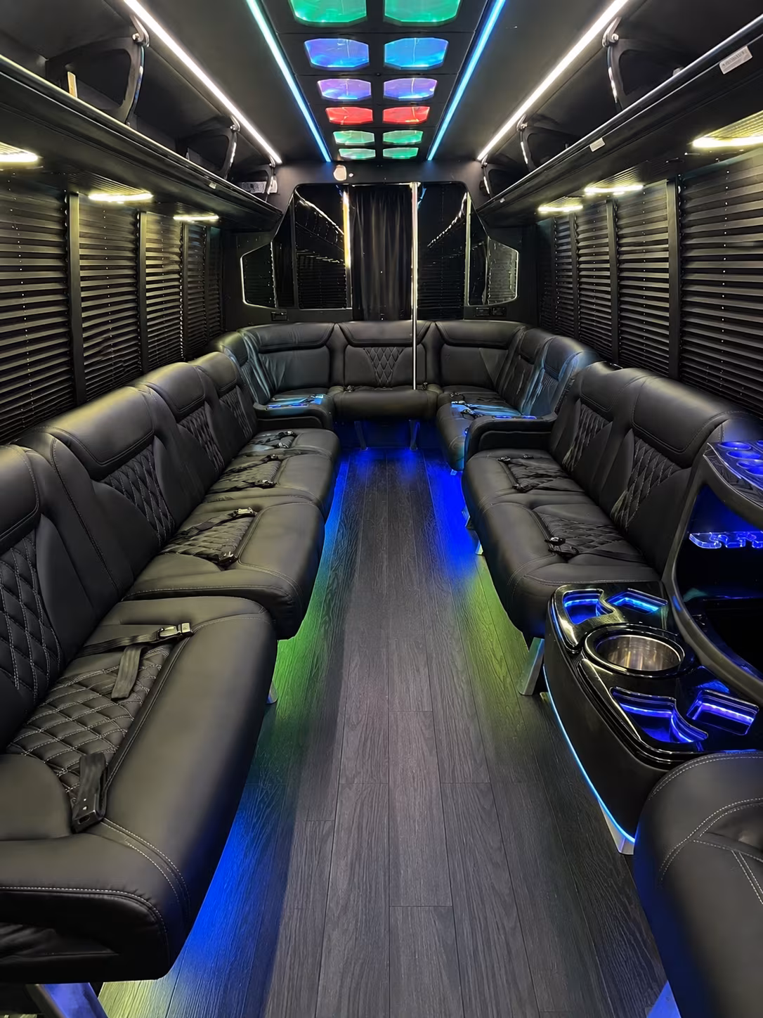 chino hills 20 passenger party bus interior