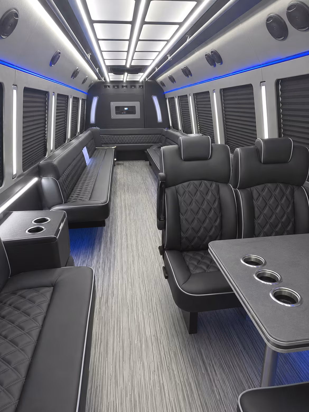 chino hills 25 passenger party bus inside