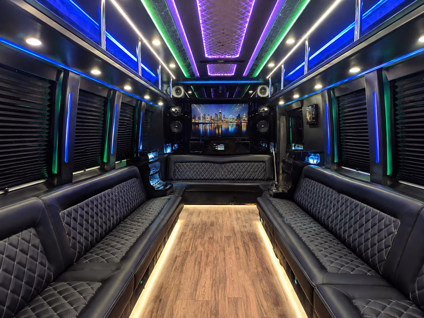 chino hills 25 passenger party bus interior