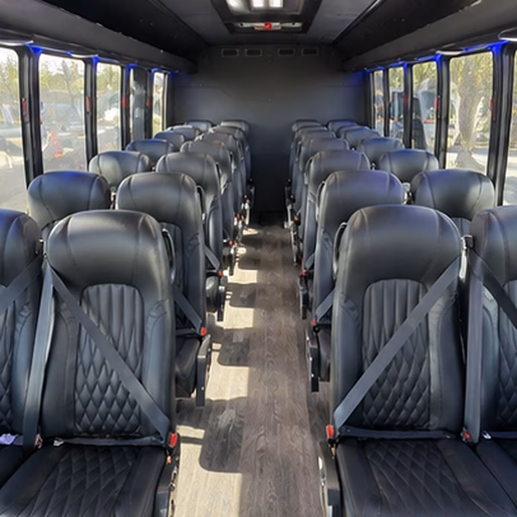 chino hills 28 passenger minibus inside