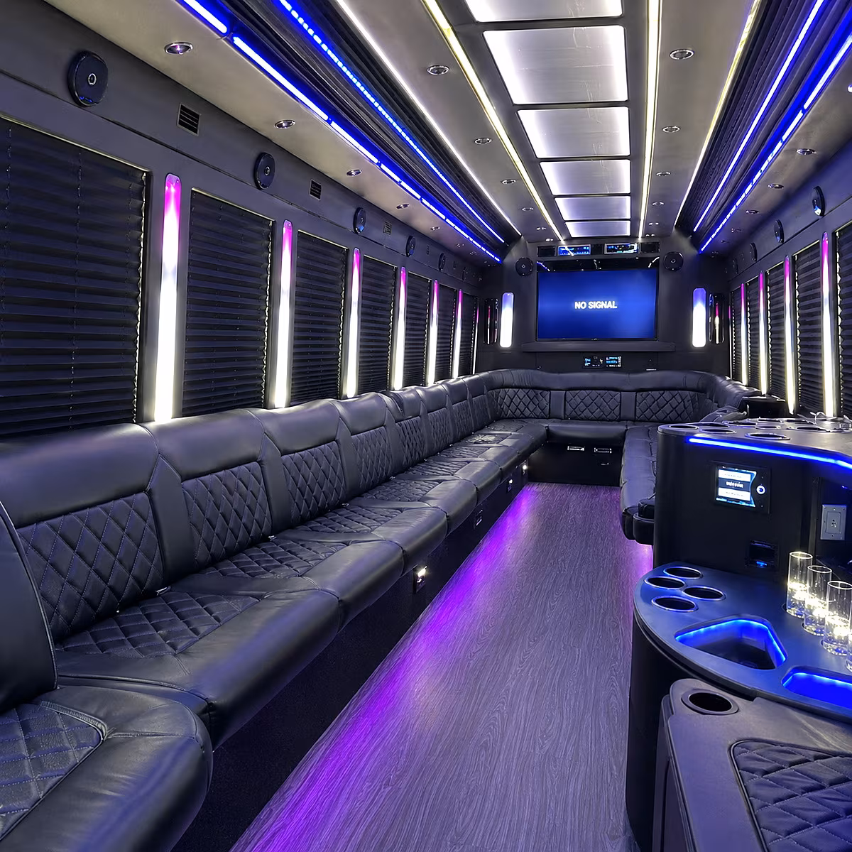 chino hills 30 passenger party bus inside