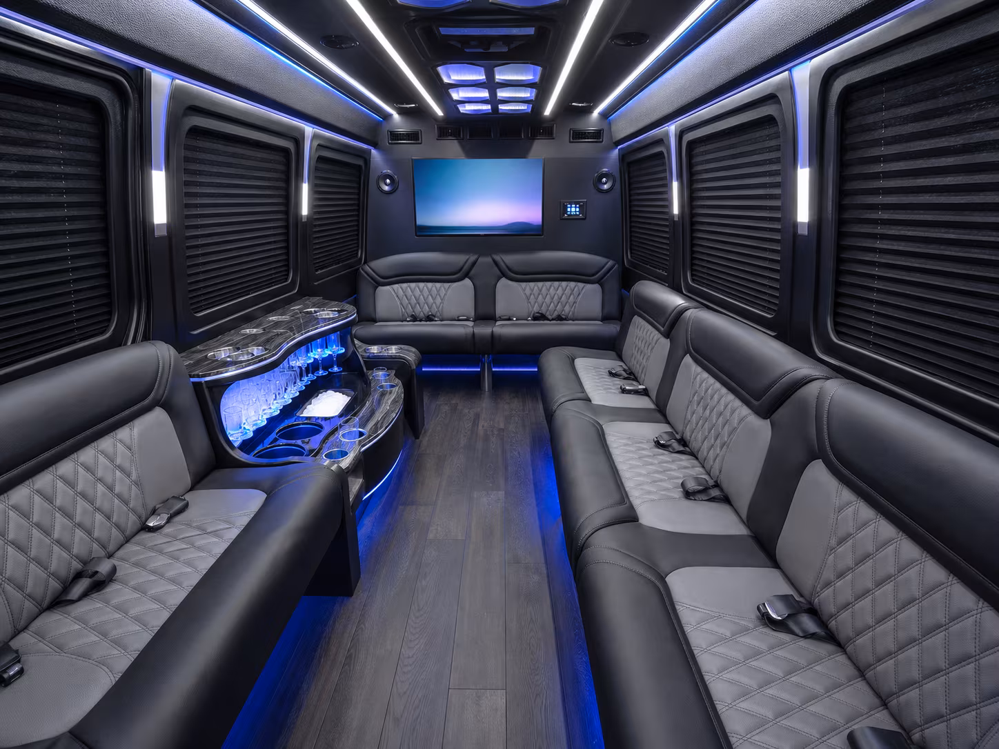 chino hills 30 passenger party bus interior