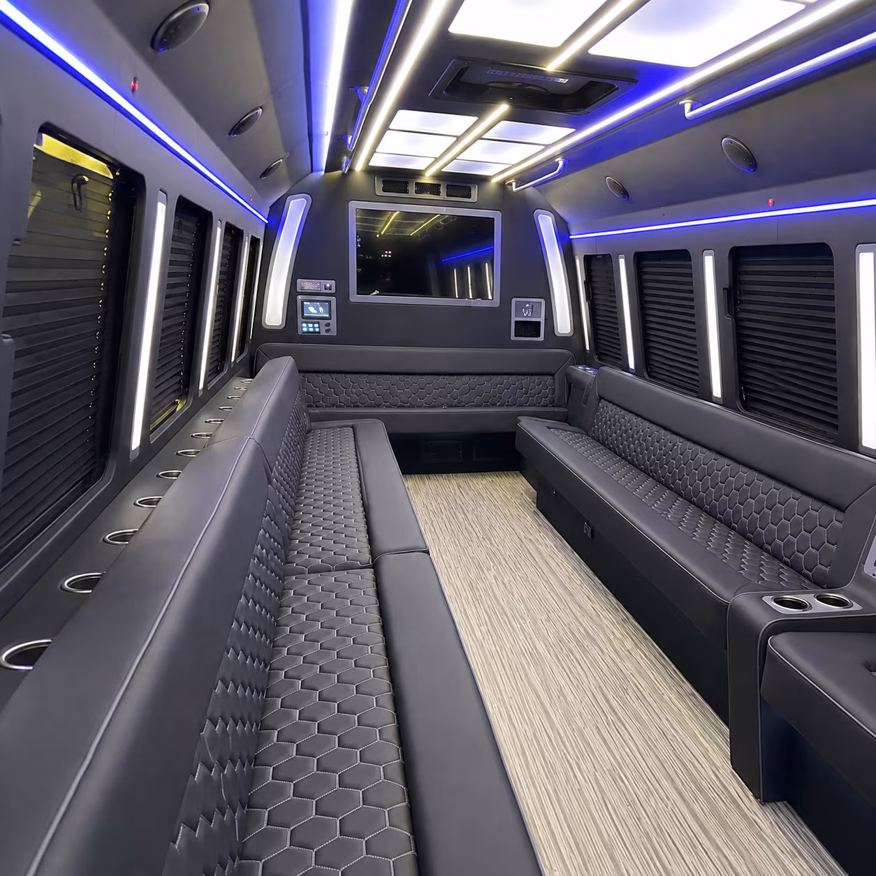 chino hills 40 passenger party bus inside