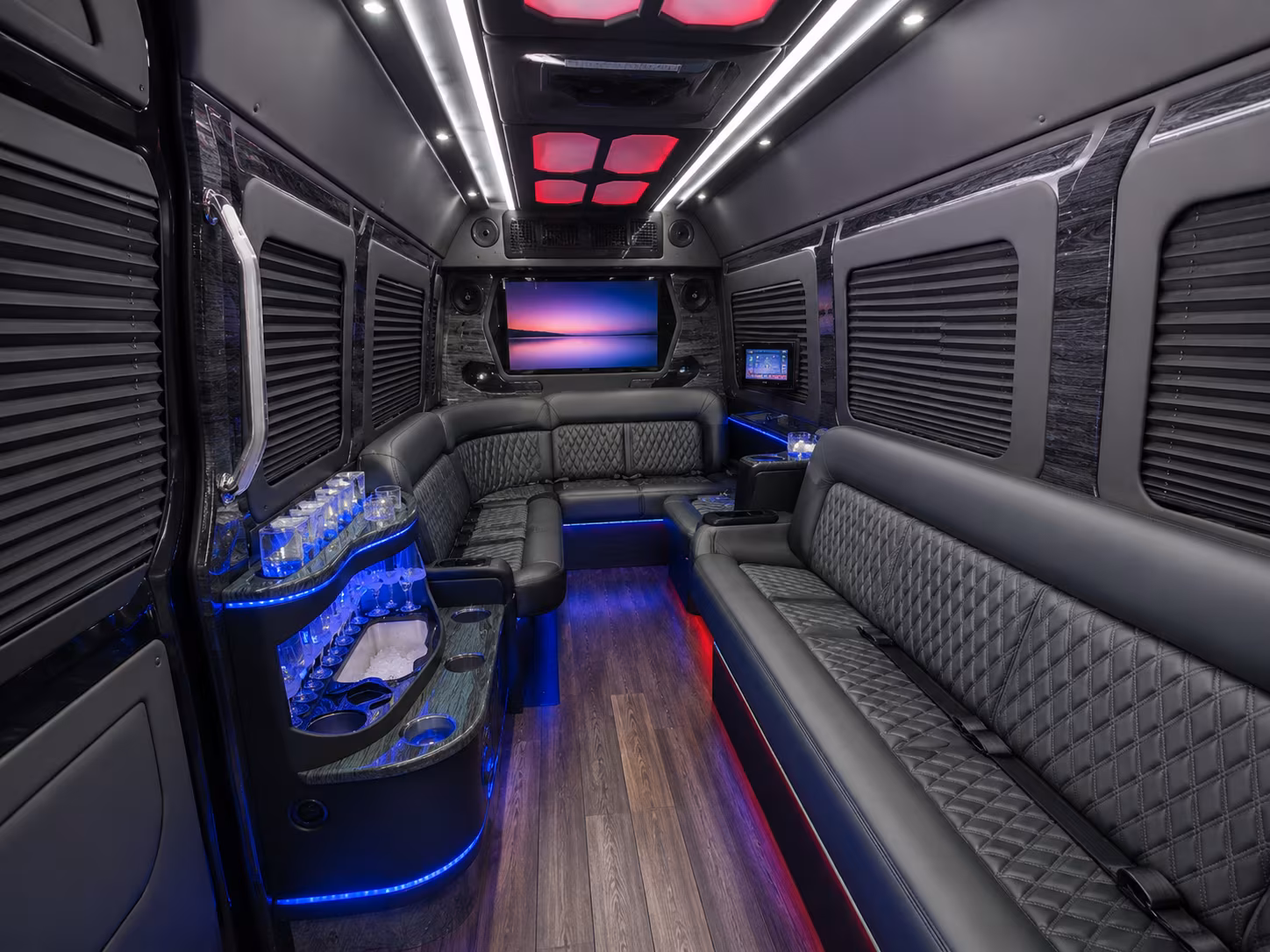 chino hills 50 passenger party bus inside