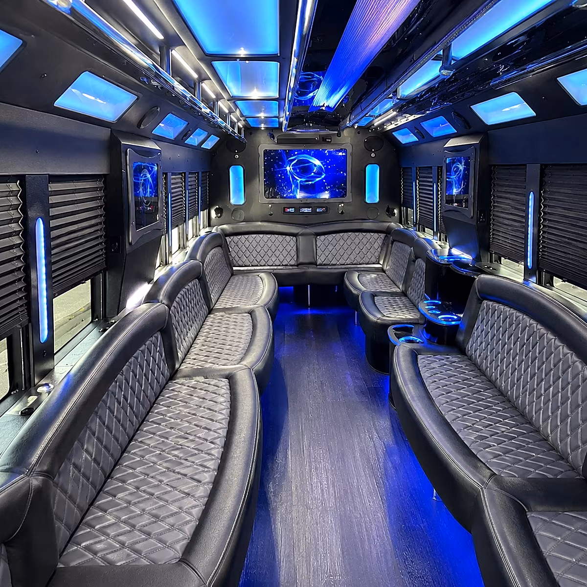 chino hills 50 passenger party bus interior